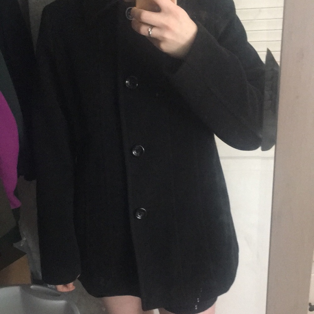 Women's Black Peacoat